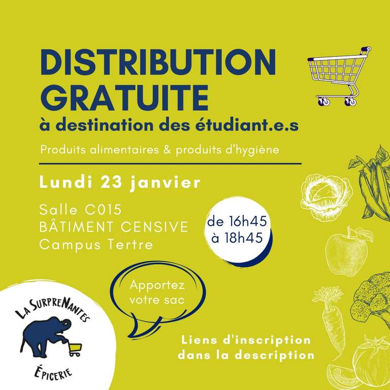 [Etudiants] Distribution gratuite de produits alimentaires et d'hygiène - Nantes (44)