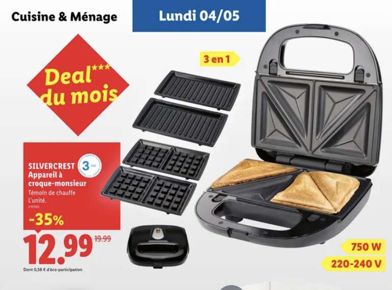 Appareil Croquemonsieur Lidl 2022null