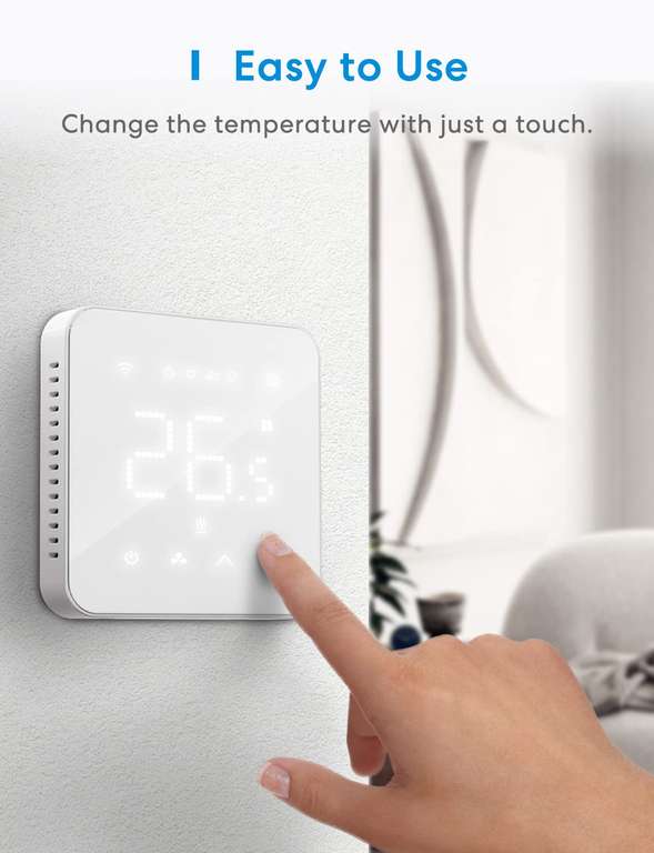 Thermostat connecté Meross MTS200HK pour chauffage électrique au sol - 16A, WiFi, compatible assistants vocaux et Homekit