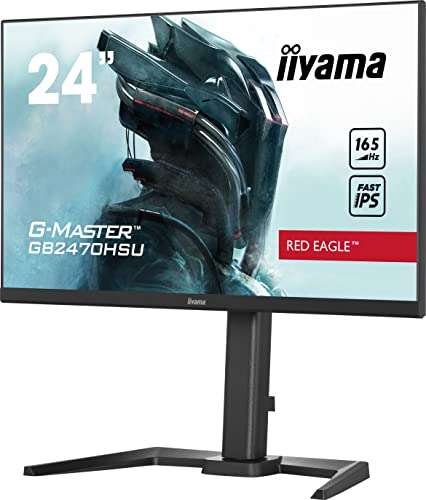 Ecran 23,8" iiyama G-Master GB2470HSU-B5 Red Eagle - Full HD, Fast IPS IGZO 165 Hz, FreeSync Premium, Réglable (inclinaison, hauteur, pivot)