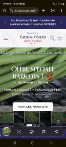 1 Sachet de Haricots acheté 1 Offert parmi une sélection de variétés (maisoncatrosgerand.fr)