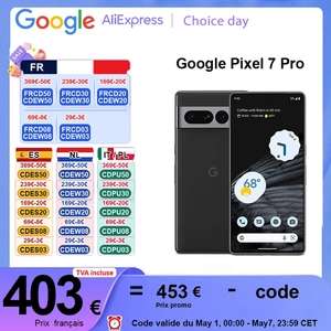 Smartphone Google Pixel 7 Pro 5G - 12 Go de RAM, 256 Go, 120HZ, OLED (Expédié de France)