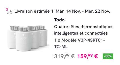 Thermostat intelligent TADO TADO-STARTERKIT + V3P-4SRT01-TC-ML Pas Cher 