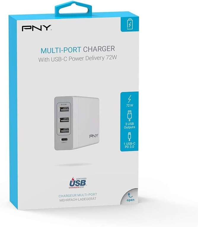 Chargeur PNY 4 Ports avec Port USB-C, 72W
