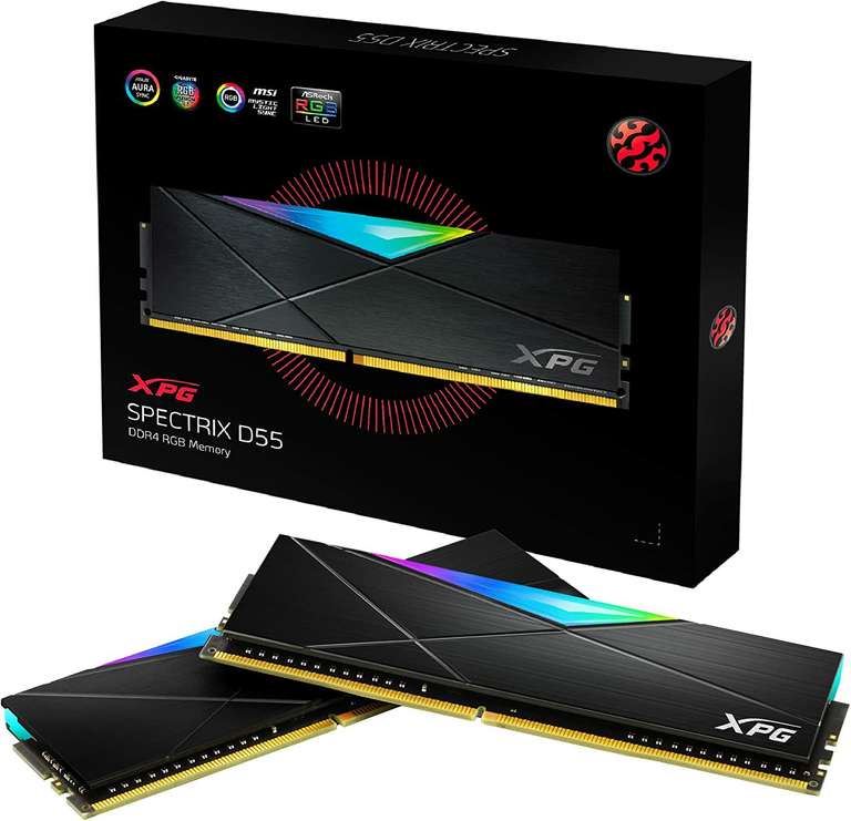 Kit mémoire RAM DDR4 Adata XPG Spectrix D55 RGB 32 Go (2 x 16 Go) - 3200 MHz, CL16