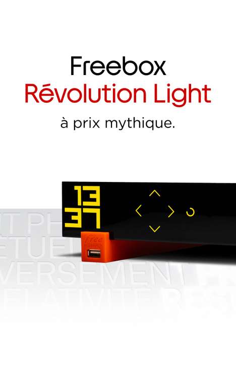 Abonnement mensuel Freebox Revolution Light (sans engagement) (sans prix qui change au bout d'un an)