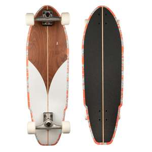 Surfskate longboard Oxelo Carve 540 White Wood