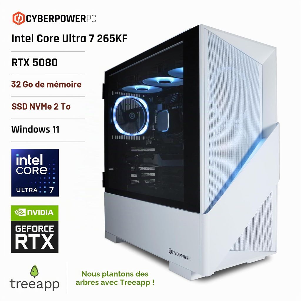PC Fixe - Intel Ultra 7 265KF, RTX 5080 16 Go, RAM 32 Go DDR5, SSD 2 To, Z890, 850W 80+, Watercooling 360, Amethyst 350M (Vendeur Tiers)