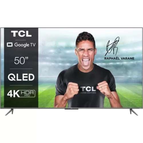 TV 50" TCL 50C635 (2022) - QLED, 4K UHD, 50 Hz, HDR Pro, Dolby Vision, Google TV (+ Jusqu'à 112.25€ en RP) - Via ODR de 50€ (Boulanger)