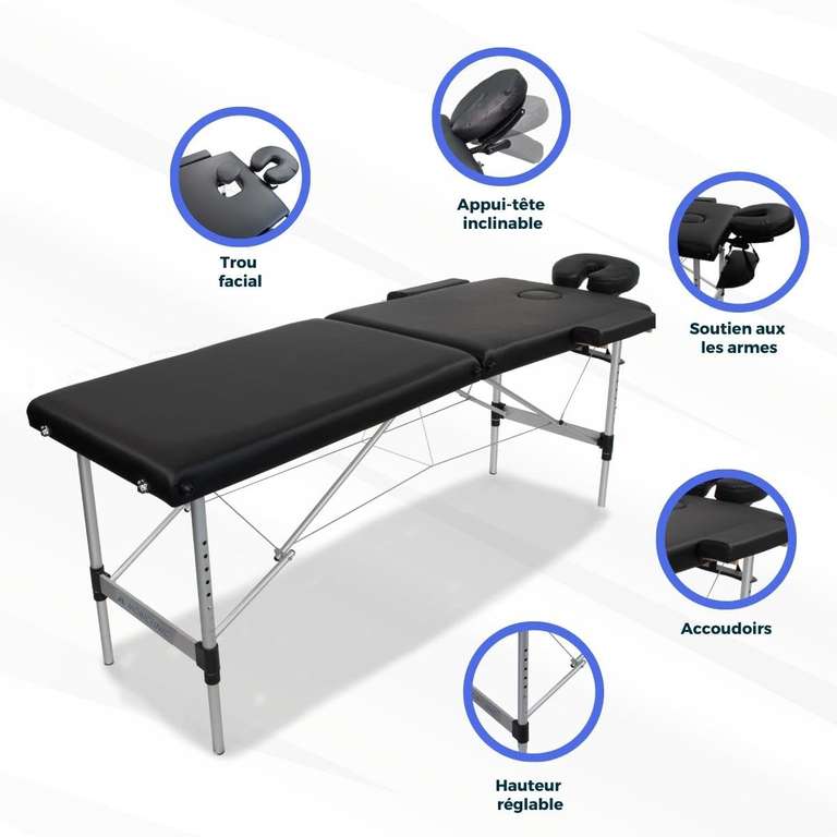 Table de Massage pliante Mobiclinic - Aluminium