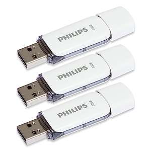 Lot de 3 Clés USB 32Go Philips - Snow Edition, USB 2.0 - Gris