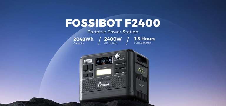Station électrique portable Fossibot F2400 - 2400W, stockage 2048 Wh (Entrepôt EU)