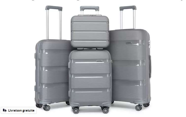 Lot de 4 valises Kono - Polypropylène, Serrure TSA