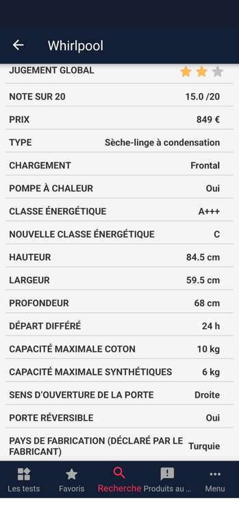 Sèche linge 10kg WHIRLPOOL CWD104MWBSFRX – Dealabs.com