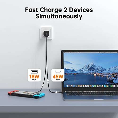 Chargeur USB C Novoo - 67W, Chargeur Rapide, 2 Port USB GaN III + câble 1m (via coupon)
