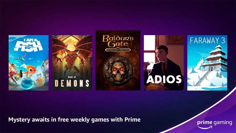 [Prime Gaming] 7 Jeux PC offerts en Mars - Baldur's Gate: Enhanced Edition - Adios - I am Fish - Book of Demons, etc. (Dématérialisés)