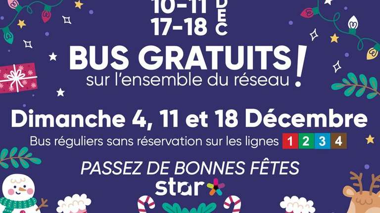Réseau Star gratuit les week-end du 10/11 et 17/18 décembre- Roanne (42)