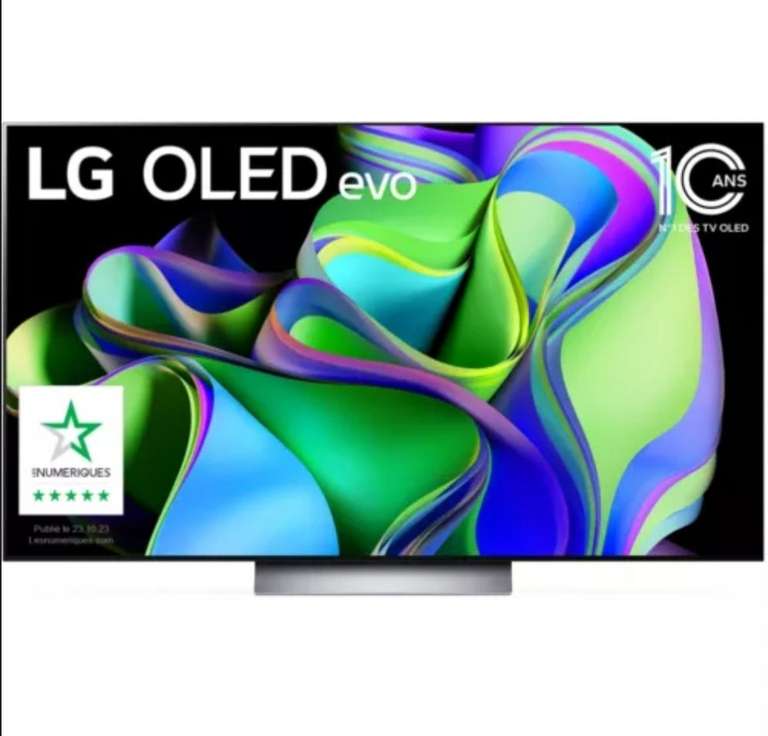 TV 55" LG OLED55C3 - 4K UHD, OLED Evo, 139 cm, Smart TV Noir et Argent