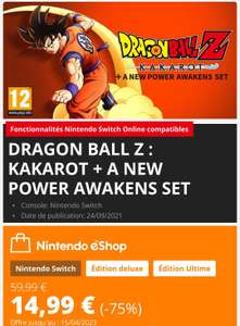 Dragon Ball Z Kakarot sur Nintendo Switch (dématérialisé)