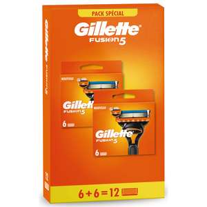Paquet de 12 lames Gillette Fusion 5 - plusieurs variétés (via 27.88€ sur la carte de fidélité)