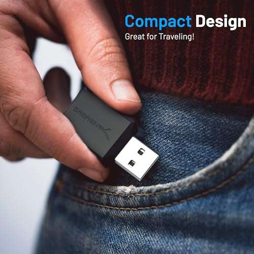 Carte son externe Sabrent - Adaptateur Audio USB vers Jack 3,5mm, Convertisseur compatible avec PS4/PS5, PC & Mac, Plug & Play (VT)