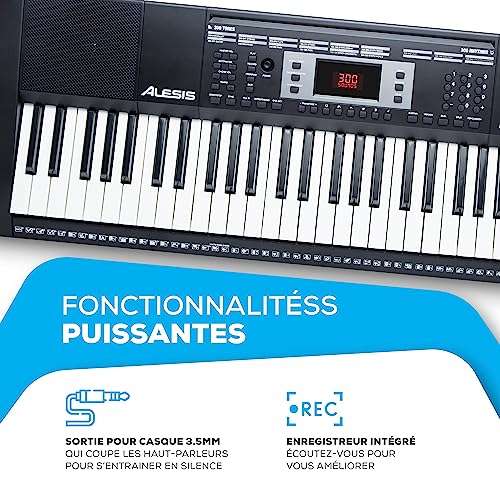 Piano à clavier 61 touches pour débutants, haut-parleurs, support, banc,  casque, microphone, pupitre de partition, 300 sons - AliExpress