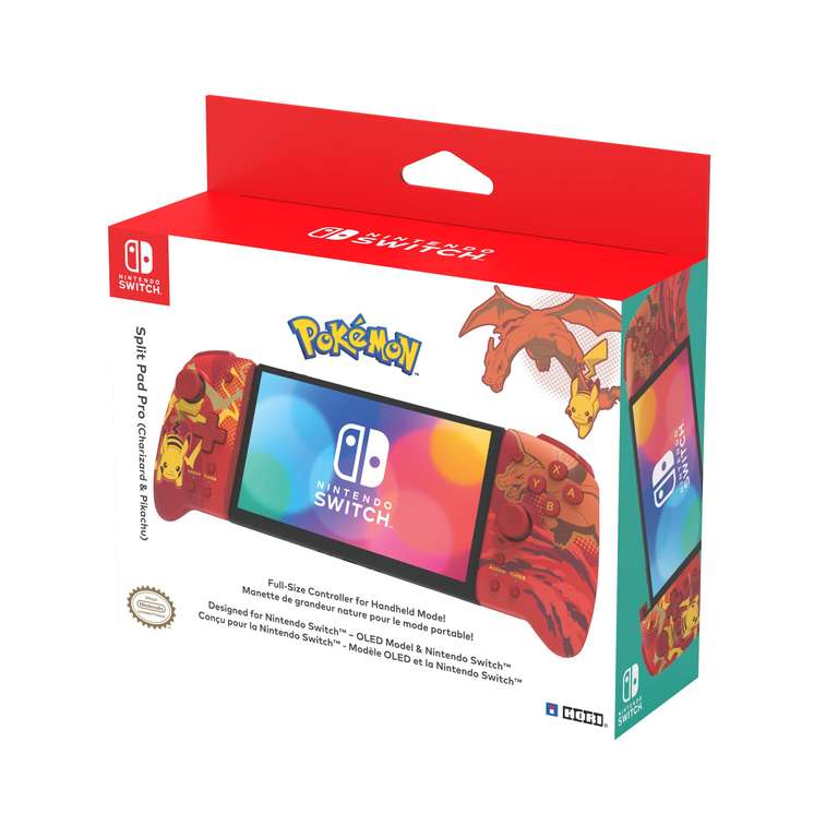 Manette HORI Split Pad Pro (Dracaufeu et Pikachu) pour Nintendo Switch et modèle  OLED - Licence officielle Nintendo et Pokémon –