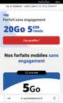 Forfait mobile 4G Auchan Télécom - Appels/SMS/MMS illimités + 5Go de DATA en France/EU/DOM - sans condition de durée (sans engagement)