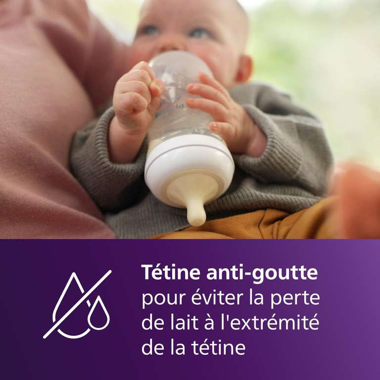 Biberon Anti-colique Philips 260ml - Conçu Pour Réduire Les Coliques Des Bébés