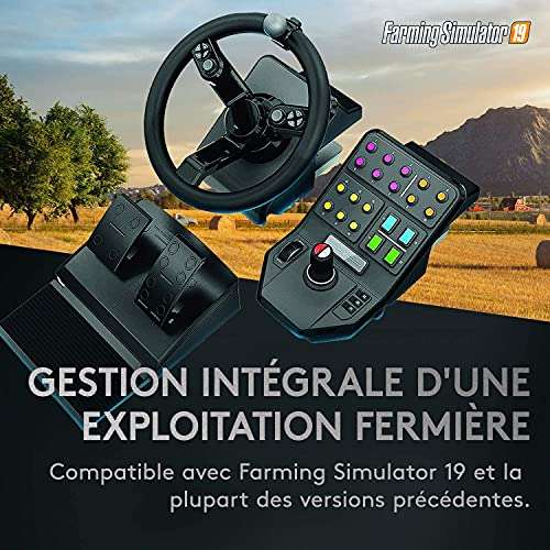 Pack Logitech G Saitek - Volant Farming Simulator + Pédalier + panneau de  contrôle 38 boutons assignables et stick analogique pour PC / Mac –