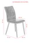 Lot de 4 chaises Apollo Caroline - Polyester métal Microfibre, Anthracite