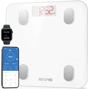 Pèse Personne RENPHO de Haute Précision - 180kg Max, Bluetooth, Connectée avec App, 13 Analyses de la Composition Corporelle