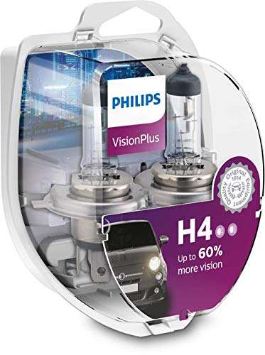 Lot de 2 ampoules de phare Philips VisionPlus (+60 % H4)