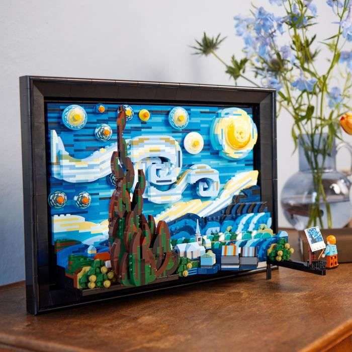 LEGO Ideas 21333 Vincent Van Gogh - La Nuit Étoilée, Reproduction de Tableau sur Toile