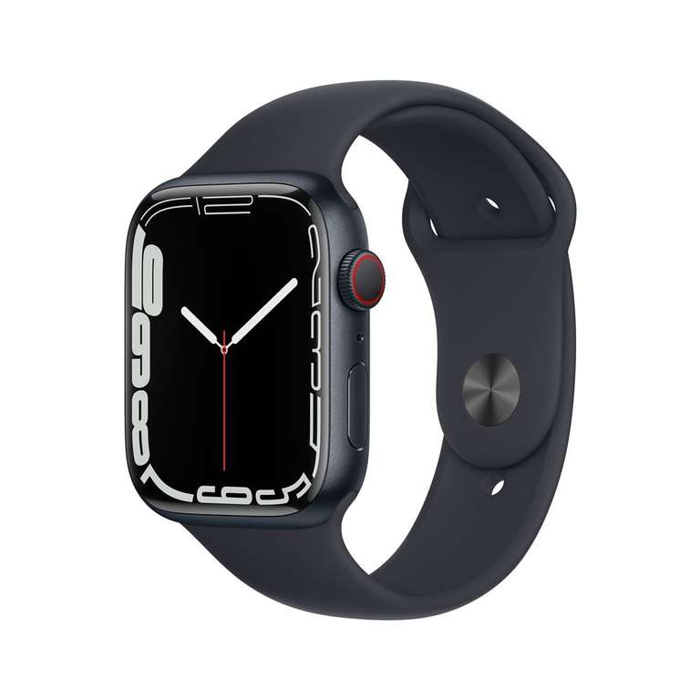 Apple Watch Series 7 GPS + Cellular, boîtier Aluminium Minuit 45mm avec Bracelet Sport Minuit (Valenciennes 59)