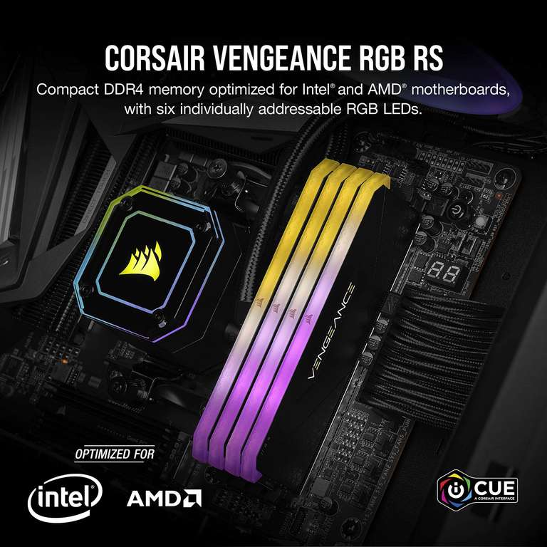 Kit de Ram Corsair Vengeance RGB RS 32Go (2x16Go) - DDR4, 3200MHz C16