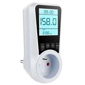Wattmètre Prise/Compteur d'Énergie - Surveillance, LCD Rétroéclairé, Conso, Surcharges de Protection, 3680W MAX (vendeur tiers)