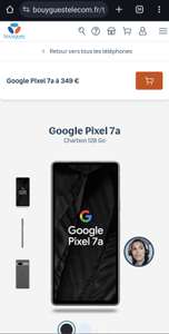 Smartphone 6.1" Google Pixel 7a 5G - 128 Go (Via ODR de 50€)