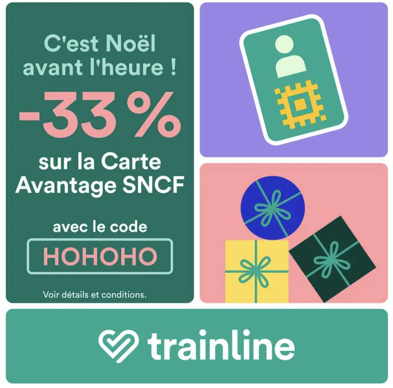 Carte avantage SNCF (Jeune, Adulte Et Sénior) à 32,83€