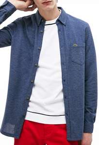 Chemise Lacoste Fit Slim pour Homme - Bleu chiné, Tailles 37 à 46