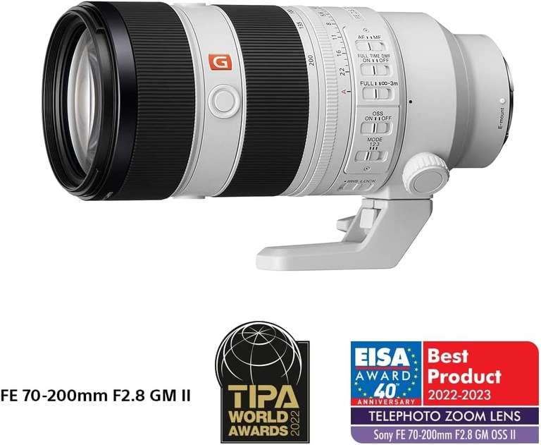 Objectif photo hybride Sony FE 70-200mm f/2.8 GM Blanc (+100 € de remboursés sur votre prochain objectif)