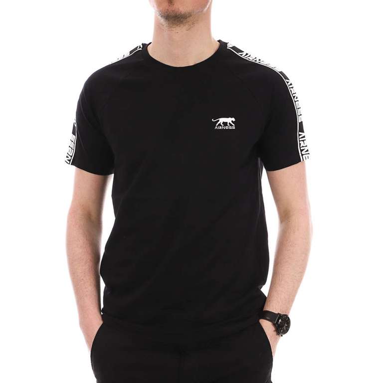 T-Shirt Airness Capri Homme - 100% Coton - Noir (du S au XXL)