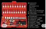 Kit d'outils réparation voiture ChlorAuto - jeu de douilles de 1/4 pouces et cliquet, 46 pièces
