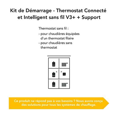 Kit de Démarrage tado° Thermostat programmable Connecté et Intelligent sans fil V3+ - pour chaudière – Support inclus - Alexa, Google, Siri