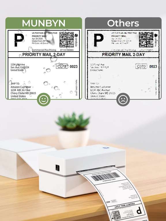 MUNBYN-Imprimante d'étiquettes et de codes-barres USB, impression