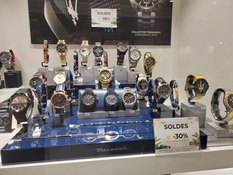 30% de réduction sur les montres Seiko et Maserati de la vitrine - Louis Horloger CC Pôle Sud (44)
