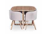 Ensemble Table + 4 chaises encastrables DecoInParis Flen - Beige (Vendeur tiers)