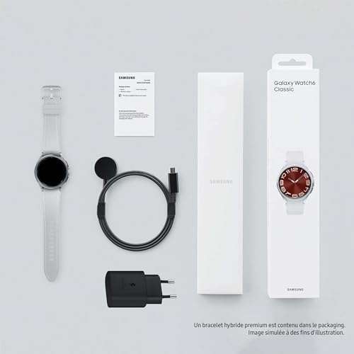Montre connecté Samsung Galaxy Watch6 Classic 4G 47mm (Grise ou Noire) + Chargeur (Via 30€ coupon + 80€ ODR)