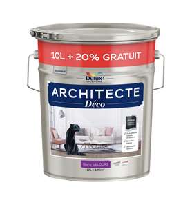 50% de réduction sur le deuxième pot de peinture blanche Architecte Déco - 10L +20%