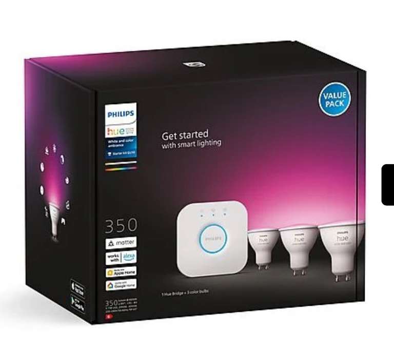 Pack 3 Ampoules connectées Philips Hue White & Color Ambiance GU10 + Pont  (Frontaliers Allemagne) –